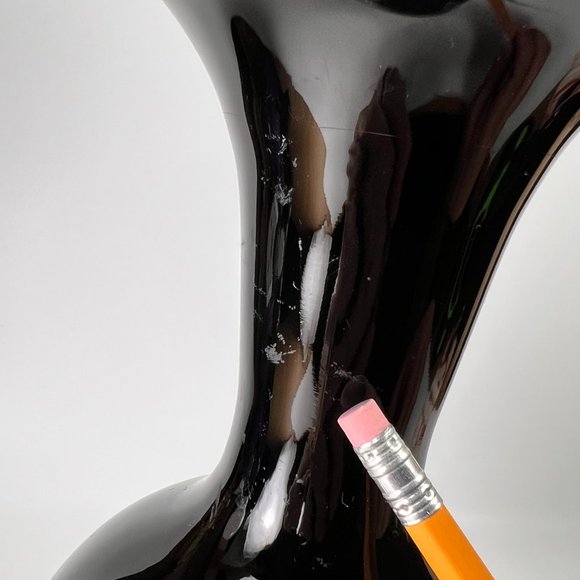 Fenton Silver Poppies On Ebony Black Burnished Silver Vase Hand Painted Signed - Picture 13 of 15